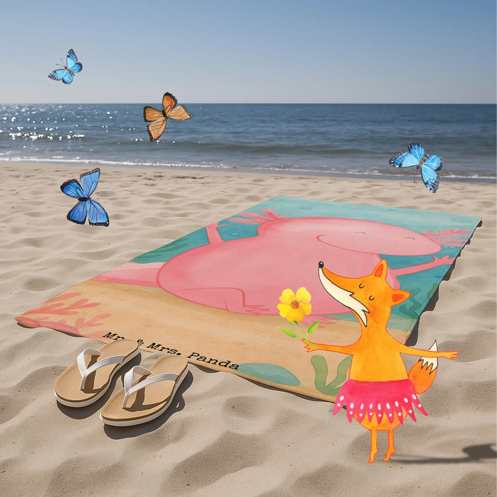 Badehandtuch Axolotl Hurra Design Duschtuch, Badetuch, Strandtuch, Saunatuch, Kinder Handtuch, Axolotl, Molch, Axolot, Schwanzlurch, Lurch, Lurche, fröhlich, Spaß, Freude, Motivation, Zufriedenheit