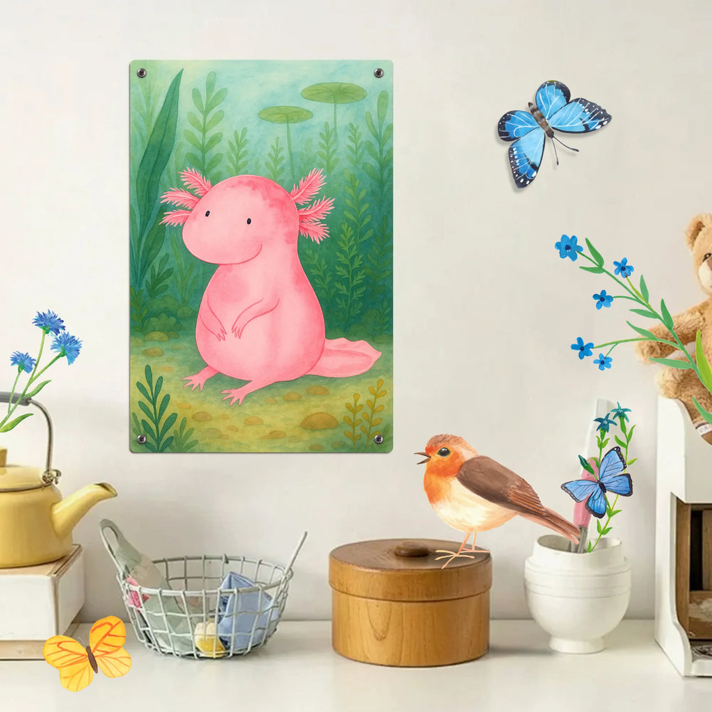 Paint by Numbers Metal Sign axolotl zero Design Axolotl, Axelotl, marine animals, Mexican walking fish, salamander, Axolot, love, happy, worldly wisdom, contented, cheerful, lifestyle, girlfriend, wisdom