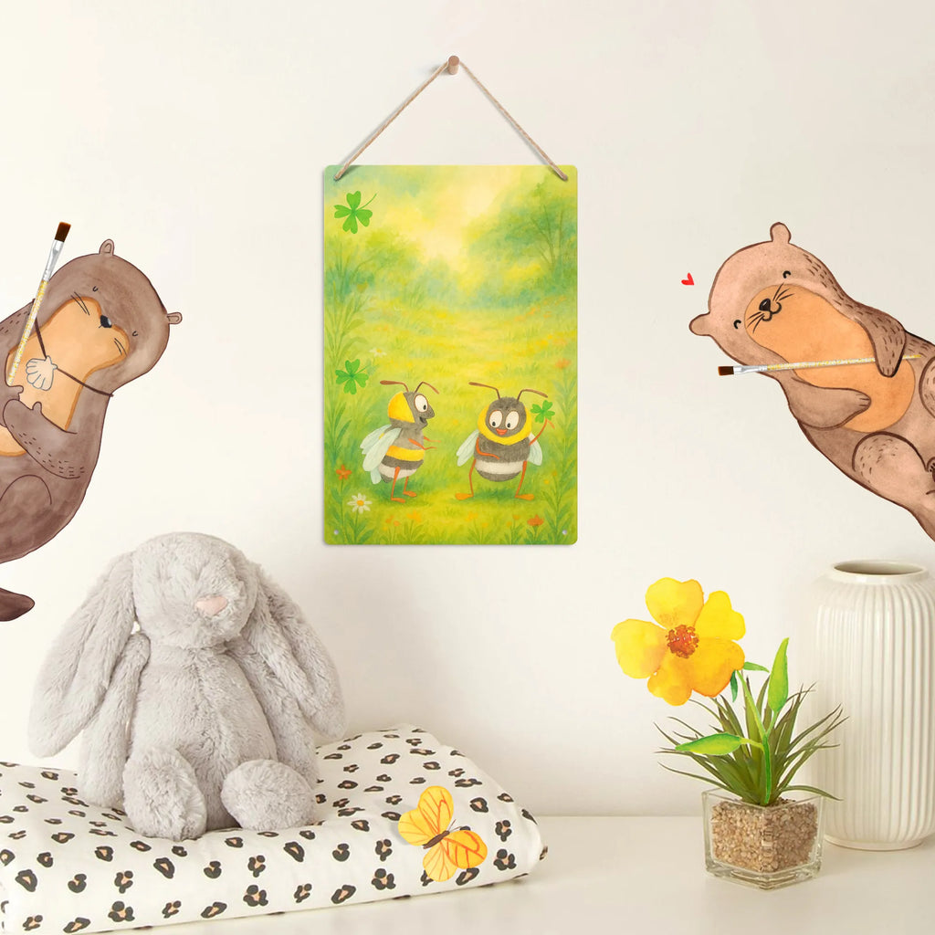 Paint by Numbers Metal Sign bumblebees shamrock Design small animals, cute, funny, cute animal motives, hand drawn, small world, funny sayings, good mood, happy, gifts, gift ideas, special gifts, animal lover, card, saying happy, saying beautiful, bee, become happy, bee decoration, bumblebee, saying positive, be happy