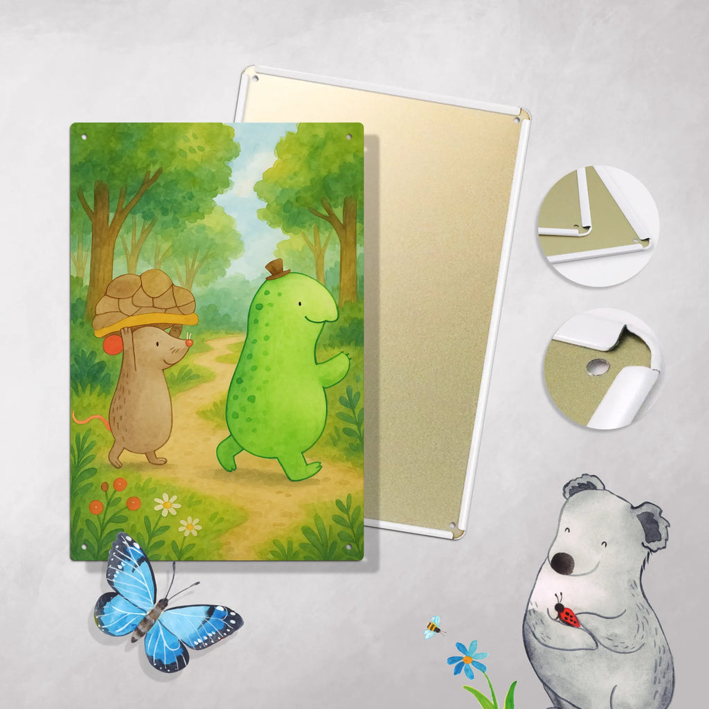 Paint by Numbers Metal Sign tortoise Mouse Design turtle, tortoise, reptile, ancient creature, cute, sweet, gift, gift ideas, birthday gift, illustrated, funny, turtle gift items, funny turtle gifts, pet turtles, mom, best friend, sister or daughter, turtle lover, friends, mouse, best friends, girlfriends