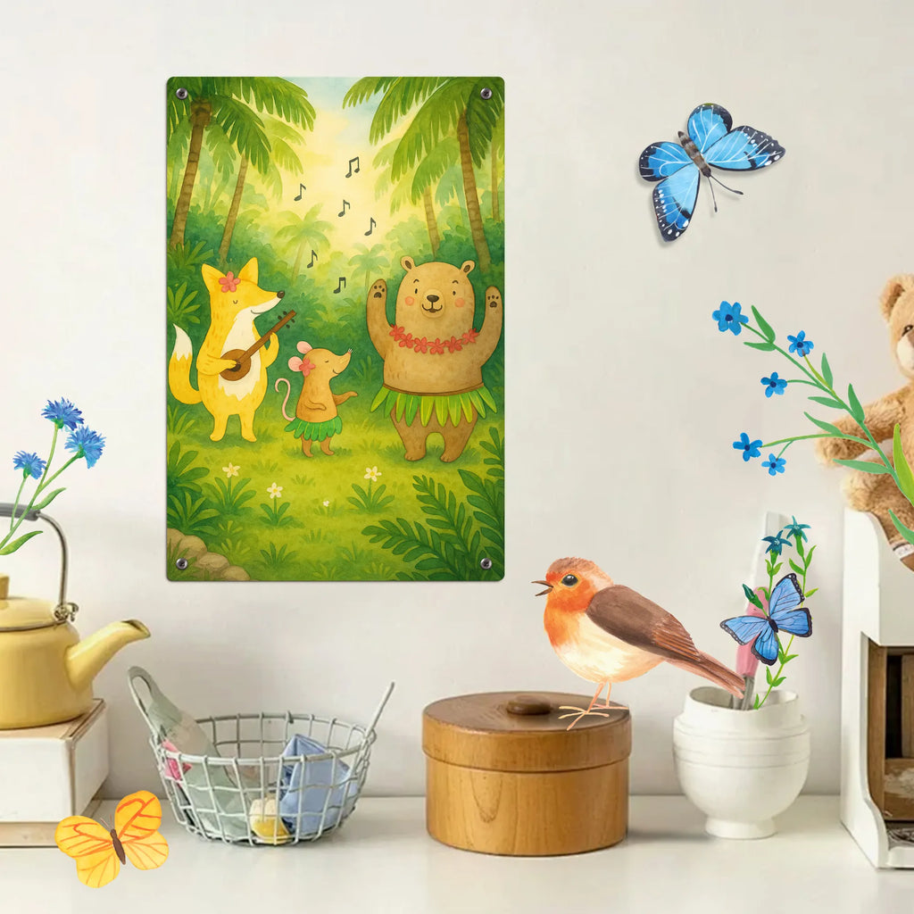 Paint by Numbers Metal Sign forest animals Aloha Design small animals, cute, funny, cute animal motives, hand drawn, small world, funny sayings, good mood, happy, gifts, gift ideas, special gifts, animal lover, card, hedgehog, forest animals, aloha, rabbit, forest, music, life, laughter, bear, dancing