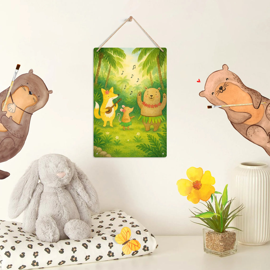 Paint by Numbers Metal Sign forest animals Aloha Design small animals, cute, funny, cute animal motives, hand drawn, small world, funny sayings, good mood, happy, gifts, gift ideas, special gifts, animal lover, card, hedgehog, forest animals, aloha, rabbit, forest, music, life, laughter, bear, dancing