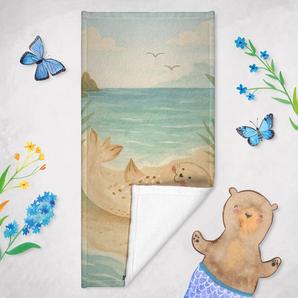 Badehandtuch Robbe Liegen Design Duschtuch, Badetuch, Strandtuch, Saunatuch, Kinder Handtuch, Tiermotive, Gute Laune, lustige Sprüche, Tiere, Robbe, Robben, Seehund, Strand, Meerestier, Ostsee, Nordsee, Lachen, Freude