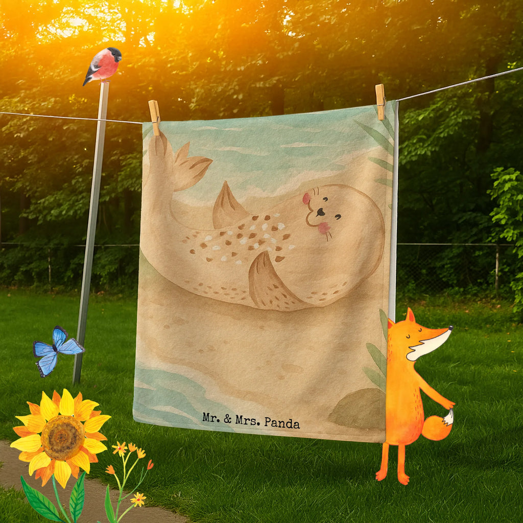 Badehandtuch Robbe Liegen Design Duschtuch, Badetuch, Strandtuch, Saunatuch, Kinder Handtuch, Tiermotive, Gute Laune, lustige Sprüche, Tiere, Robbe, Robben, Seehund, Strand, Meerestier, Ostsee, Nordsee, Lachen, Freude