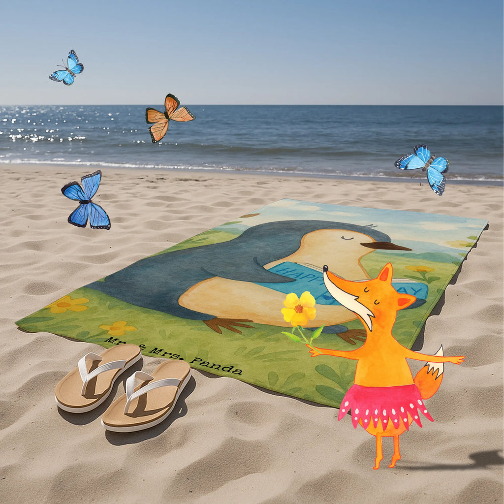 Badehandtuch Pinguin Buch Design Duschtuch, Badetuch, Strandtuch, Saunatuch, Kinder Handtuch, Pinguin, Pinguine, Buch, Lesen, Bücherwurm, Nichtstun, Faulenzen, Ferien, Urlaub, Freizeit