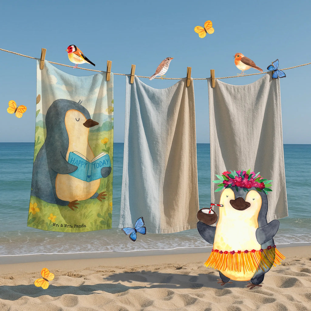 Badehandtuch Pinguin Buch Design Duschtuch, Badetuch, Strandtuch, Saunatuch, Kinder Handtuch, Pinguin, Pinguine, Buch, Lesen, Bücherwurm, Nichtstun, Faulenzen, Ferien, Urlaub, Freizeit