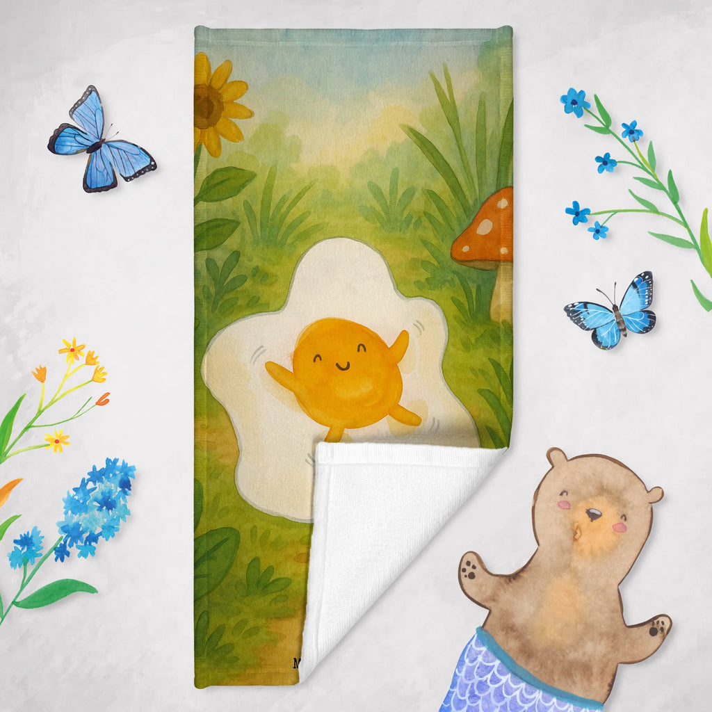 Badehandtuch Spiegelei Ei Design Duschtuch, Badetuch, Strandtuch, Saunatuch, Kinder Handtuch, Tiermotive, Gute Laune, lustige Sprüche, Tiere, Ei, Spiegelei, Schön, Tag, Glücklich, Liebe