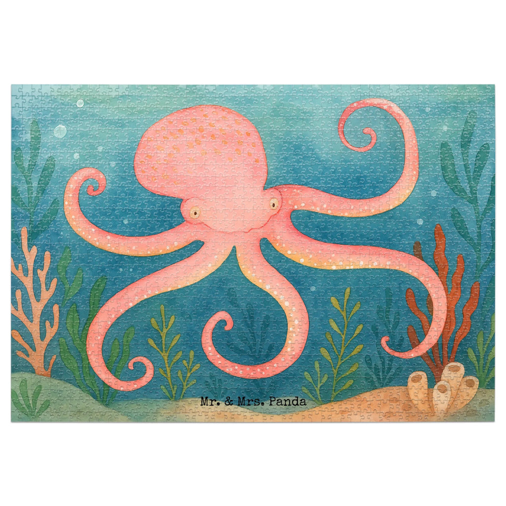 Puzzle Tintenfisch Design Puzzle, Tiermotive, Gute Laune, lustige Sprüche, Tiere, Meer, Meerestier, Krake, Tintenfisch, Arme, Wasser, Ozean