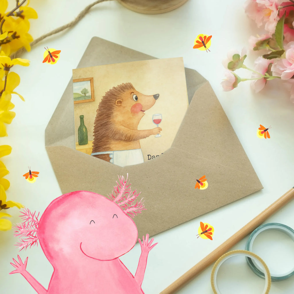 Grußkarte Igel Wein Design Grußkarte, Klappkarte, Einladungskarte, Glückwunschkarte, Hochzeitskarte, Geburtstagskarte, Karte, Ansichtskarten, Tiermotive, Gute Laune, lustige Sprüche, Tiere, Wein Spruch, Igel, Geschenk Weintrinker, Geschenk Weinliebhaber, Wein Deko, Weinglas, Rotwein, Weißwein, Wein trinken