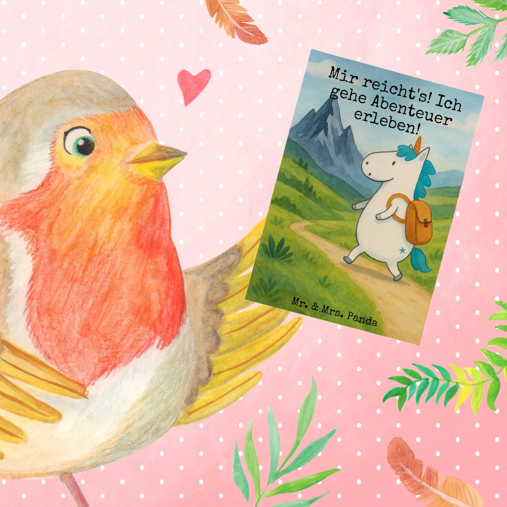 Grußkarte Einhorn Bergsteiger Design Grußkarte, Klappkarte, Einladungskarte, Glückwunschkarte, Hochzeitskarte, Geburtstagskarte, Karte, Ansichtskarten, Einhorn, Einhörner, Einhorn Deko, Unicorn, Bergsteiger, Abenteuer, Berge, Abenteurer, Weltenbummler, Weltreise, Reisen, Urlaub, Entdecker