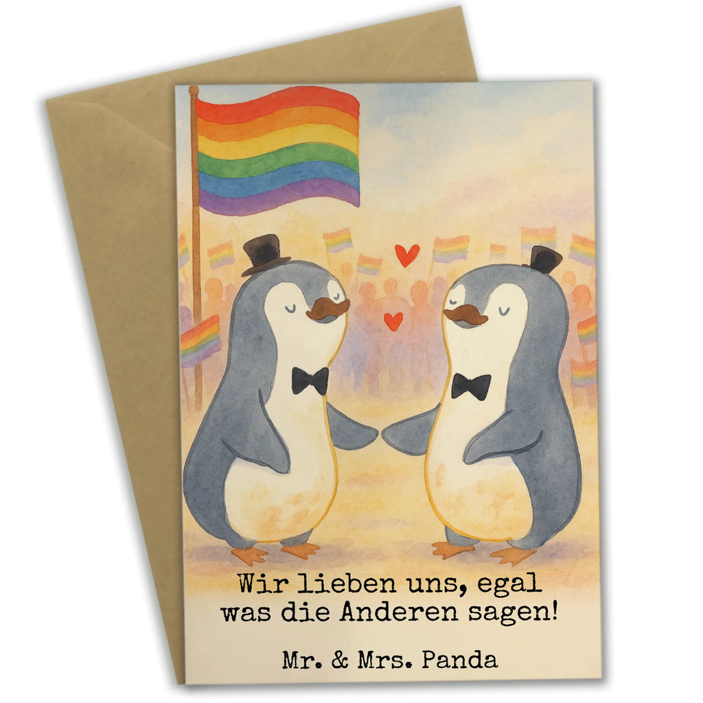 Grußkarte Pinguine Gay Pride Design Grußkarte, Klappkarte, Einladungskarte, Glückwunschkarte, Hochzeitskarte, Geburtstagskarte, Karte, Ansichtskarten, Hochzeit, Hochzeitsgeschenk, Ehe, Hochzeitsfeier, Trauung, Trauungsgeschenk, Verlobungsfeier, Verlobungsgeschenk, Hochzeitsgeschenkideen, Hochzeitsgeschenke für Brautpaar