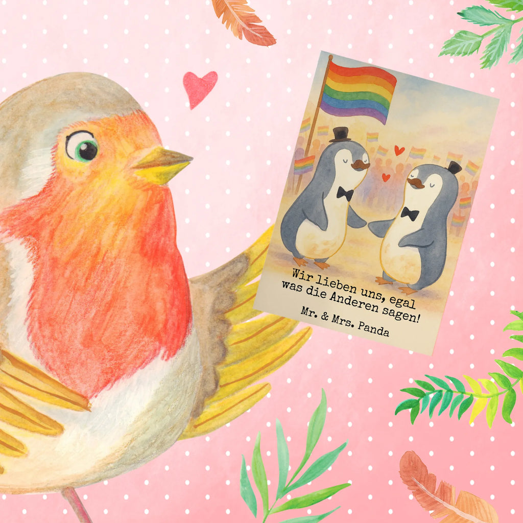 Grußkarte Pinguine Gay Pride Design Grußkarte, Klappkarte, Einladungskarte, Glückwunschkarte, Hochzeitskarte, Geburtstagskarte, Karte, Ansichtskarten, Hochzeit, Hochzeitsgeschenk, Ehe, Hochzeitsfeier, Trauung, Trauungsgeschenk, Verlobungsfeier, Verlobungsgeschenk, Hochzeitsgeschenkideen, Hochzeitsgeschenke für Brautpaar