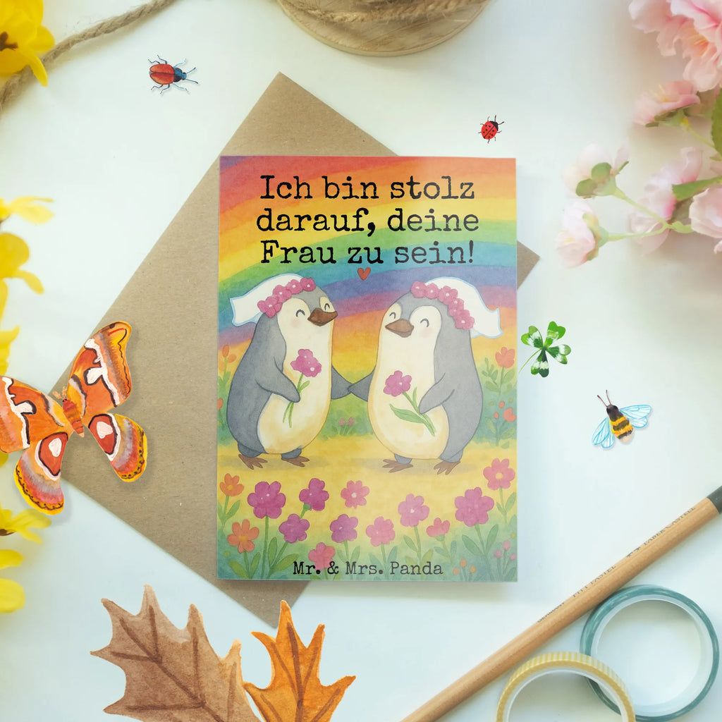 Grußkarte Pinguine Lesbian Pride Design Grußkarte, Klappkarte, Einladungskarte, Glückwunschkarte, Hochzeitskarte, Geburtstagskarte, Karte, Ansichtskarten, Hochzeit, Hochzeitsgeschenk, Ehe, Hochzeitsfeier, Trauung, Trauungsgeschenk, Verlobungsfeier, Verlobungsgeschenk, Hochzeitsgeschenkideen, Hochzeitsgeschenke für Brautpaar, Gleichgeschlechtliche Hochzeit