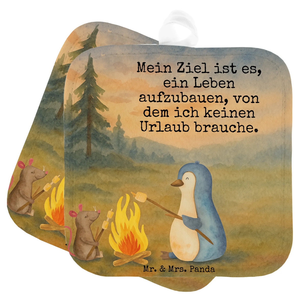Pot holder Penguin campfire Design North Pole, Penguins, campfire, everyday office life, penguins, life motto, life motivation, mouse, new start, fire, work