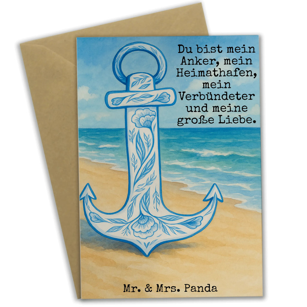 Greetings card anchor Blue Design Grußkarte, Klappkarte, Einladungskarte, Glückwunschkarte, Hochzeitskarte, Geburtstagskarte, Karte, Ansichtskarten, Tiermotive, Gute Laune, lustige Sprüche, Tiere