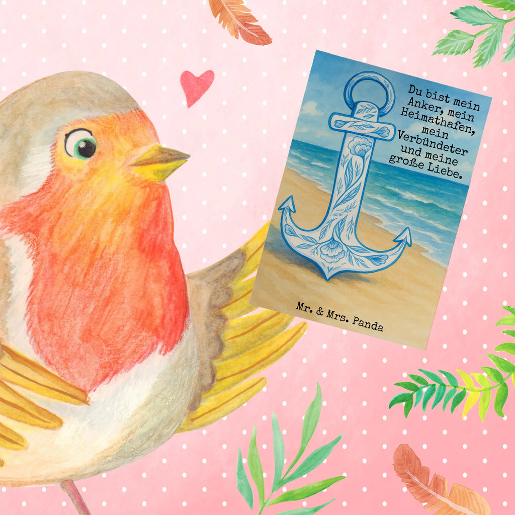 Greetings card anchor Blue Design Grußkarte, Klappkarte, Einladungskarte, Glückwunschkarte, Hochzeitskarte, Geburtstagskarte, Karte, Ansichtskarten, Tiermotive, Gute Laune, lustige Sprüche, Tiere