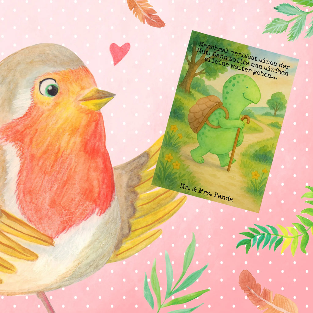 Greetings card tortoise walker Design Grußkarte, Klappkarte, Einladungskarte, Glückwunschkarte, Hochzeitskarte, Geburtstagskarte, Karte, Ansichtskarten, Schildkröte, Schildkröten, Motivation, Motivationsspruch, Motivationssprüche, Neuanfang