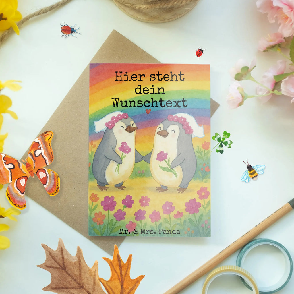 Personalisierte Grußkarte Pinguine Lesbian Pride Design Personalisierte Einladungskarte, Grußkarten personalisiert, Grußkarte selbst gestalten, Grußkarte als Geldgeschenk, Personalisiertere Klappkarte, Grußkarte mit persönlichen Nachrichten, Personalisierte Karte, Personalisierte Grußkarte, Personalisierte Geburtstagskarte, Personalisierte Glückwunschkarte, Personalisierte Hochzeitskarte, Grußkarte mit Namen, Grußkarte selber drucken, Hochzeit, Hochzeitsgeschenk, Ehe, Hochzeitsfeier, Trauung, Trauungsgeschenk, Hochzeitskarte, Verlobungsfeier, Verlobungsgeschenk, Hochzeitsgeschenkideen, Hochzeitsgeschenke für Brautpaar, Gleichgeschlechtliche Hochzeit