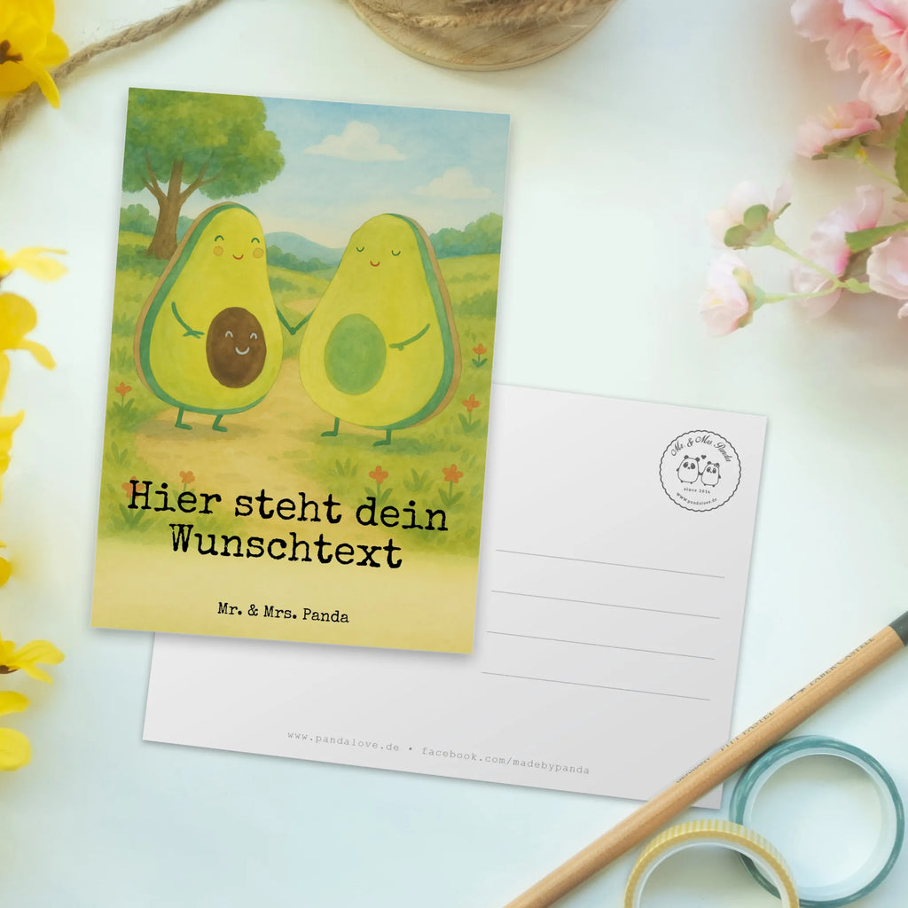 Personalised postcard avocado pair Design Postkarte mit Wunschtext, Postkarte personalisierbar, Ansichtskarte mit Namen, Postkarte mit Namen, Einladung mit Namen, Karte mit Wunschtext, Postkarte bedrucken, Karte mit Namen, Grußkarte mit Namen, Geschenkkarte mit Namen, Geschenkkarte mit Wunschtext, Ansichtskarte mit Wunschtext, Grußkarte mit Wunschtext, Einladung mit Wunschtext, Avocado, Veggie, Vegan, Gesund, Avocuddle, Babyshower, Liebe, Familie, Geburt, Schwangerschaft, Babyparty, Kinder, Hochzeit, Avocados