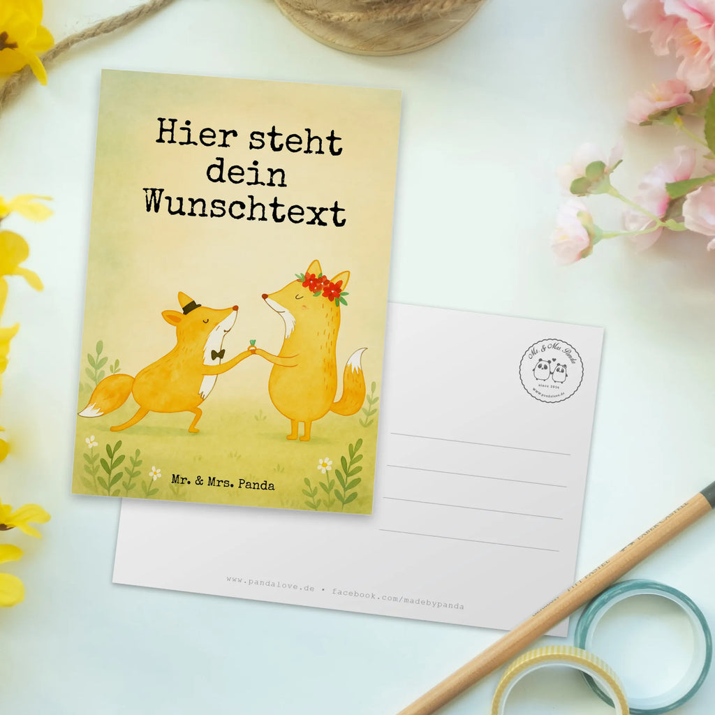 Personalised postcard foxes Marriage Design Ansichtskarte mit Wunschtext, Geschenkkarte mit Wunschtext, Karte mit Wunschtext, Karte mit Namen, Postkarte mit Namen, Einladung mit Wunschtext, Postkarte Personalisierbar, Geschenkkarte mit Namen, Grußkarte mit Wunschtext, Postkarte mit Wunschtext, Postkarte Bedrucken, Einladung mit Namen, Grußkarte mit Namen, Ansichtskarte mit Namen, Hochzeitskarte, Hochzeit, Hochzeitsgeschenk, Ehe, Hochzeitsfeier, Trauung, Trauungsgeschenk, Verlobungsfeier, Verlobungsgeschenk, Hochzeitsgeschenkideen, Hochzeitsgeschenke für Brautpaar