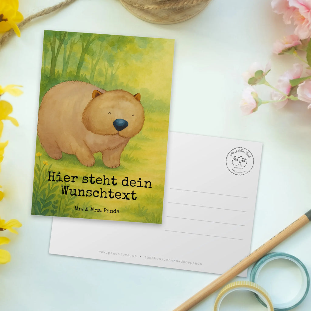Personalizowana kartka pocztowa Wombat Design Postkarte mit Wunschtext, Geschenkkarte mit Namen, Grußkarte mit Wunschtext, Ansichtskarte mit Wunschtext, Postkarte personalisierbar, Karte mit Wunschtext, Einladung mit Namen, Geschenkkarte mit Wunschtext, Ansichtskarte mit Namen, Grußkarte mit Namen, Karte mit Namen, Postkarte bedrucken, Postkarte mit Namen, Einladung mit Wunschtext, Tiermotive, Gute Laune, lustige Sprüche, Tiere, Spruch, Motivation, Das Leben ist schön, Australien, Wombat