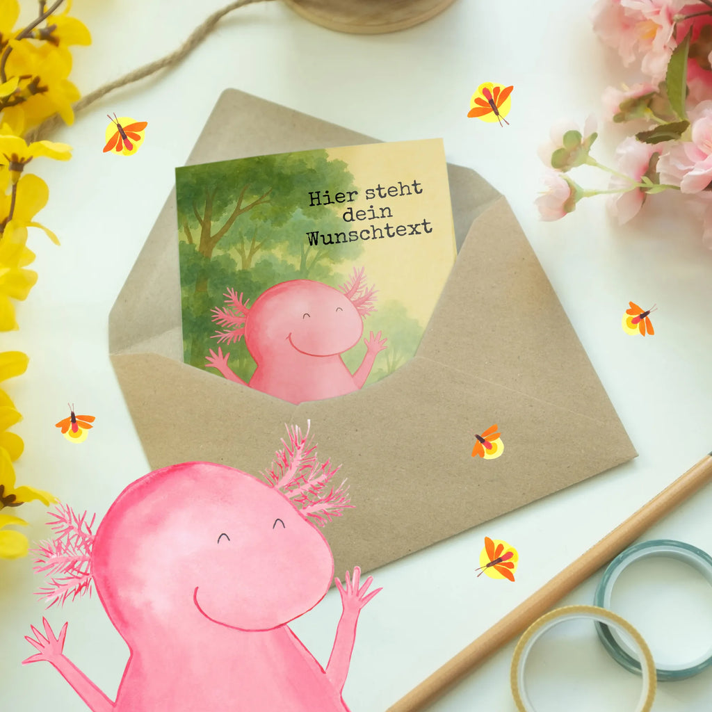 Personalised greetings card axolotl Hooray Design Personalisierte Geburtstagskarte, Personalisierte Grußkarte, Personalisierte Glückwunschkarte, Grußkarte selbst gestalten, Personalisierte Hochzeitskarte, Personalisiertere Klappkarte, Grußkarte mit persönlichen Nachrichten, Personalisierte Einladungskarte, Grußkarte selber drucken, Grußkarte als Geldgeschenk, Grußkarten personalisiert, Personalisierte Karte, Grußkarte mit Namen, Axolotl, Molch, Schwanzlurch, Spaß, Lurch, Axolot, Freude, Motivation, Zufriedenheit, Lurche, fröhlich