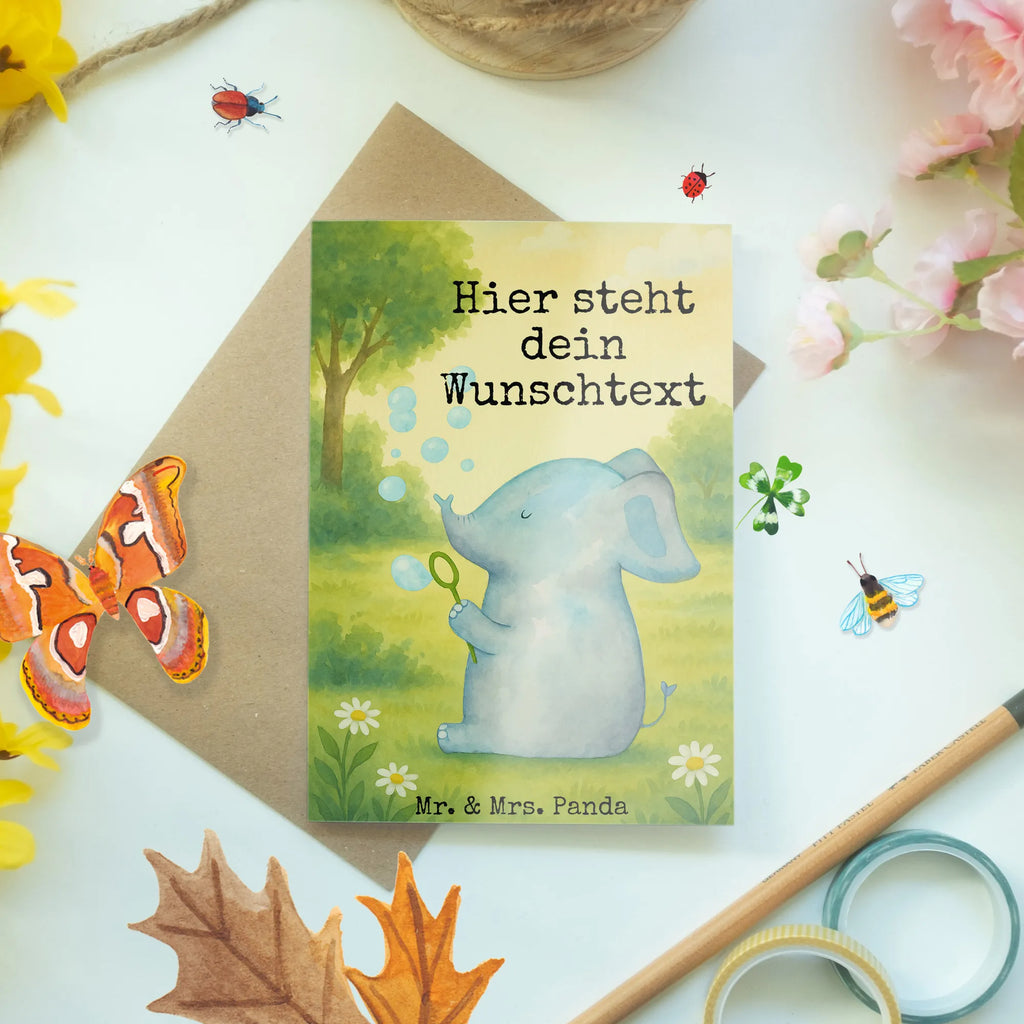 Spersonalizowana kartka z życzeniami słoń bańki mydlane Design Personalisierte Einladungskarte, Personalisierte Glückwunschkarte, Personalisierte Hochzeitskarte, Personalisierte Geburtstagskarte, Personalisierte Karte, Grußkarten personalisiert, Grußkarte selbst gestalten, Grußkarte mit persönlichen Nachrichten, Grußkarte mit Namen, Grußkarte als Geldgeschenk, Personalisierte Grußkarte, Personalisiertere Klappkarte, Grußkarte selber drucken, Tiermotive, Gute Laune, lustige Sprüche, Tiere, Elefanten, Dickhäuter, Liebesspruch, Rüsseltier, Heimat, Seifenblasen, Gefühl. Daheim, Liebesbeweis, Elefant, Liebe