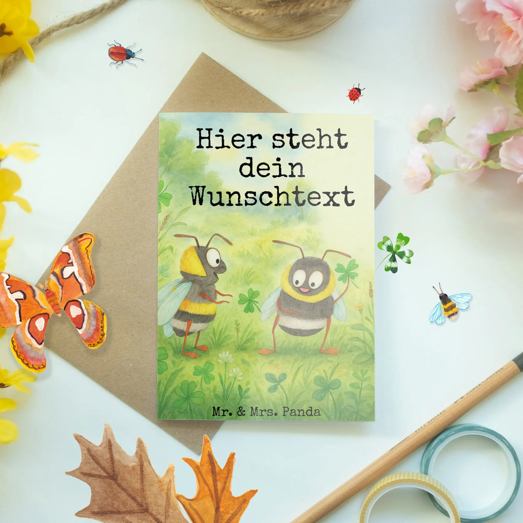 Personalisierte Grußkarte Hummeln Kleeblatt Design Personalisierte Grußkarte, Personalisierte Geburtstagskarte, Personalisierte Glückwunschkarte, Grußkarte mit Namen, Grußkarte selbst gestalten, Grußkarten personalisiert, Grußkarte mit persönlichen Nachrichten, Grußkarte als Geldgeschenk, Personalisierte Karte, Personalisierte Einladungskarte, Grußkarte selber drucken, Personalisierte Hochzeitskarte, Personalisiertere Klappkarte, Tiermotive, Gute Laune, lustige Sprüche, Tiere, glücklich sein, Biene Deko, glücklich werden, Spruch fröhlich, Biene, Spruch schön, Spruch positiv, Hummel