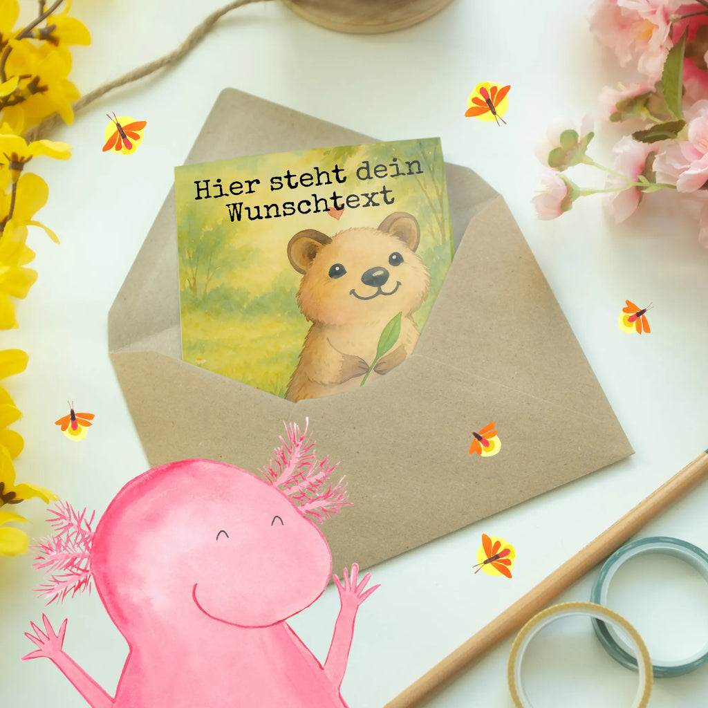 Personalised greetings card Quokka Happy Design Personalisierte Einladungskarte, Personalisierte Grußkarte, Grußkarten personalisiert, Personalisierte Glückwunschkarte, Personalisierte Geburtstagskarte, Personalisiertere Klappkarte, Grußkarte selbst gestalten, Grußkarte als Geldgeschenk, Grußkarte selber drucken, Grußkarte mit persönlichen Nachrichten, Grußkarte mit Namen, Personalisierte Hochzeitskarte, Personalisierte Karte, Tiermotive, Gute Laune, lustige Sprüche, Tiere, Quokka, Niedliches Tier, Lustiger Spruch, Aufschieberitis, Verschieben, Dinge erledigen