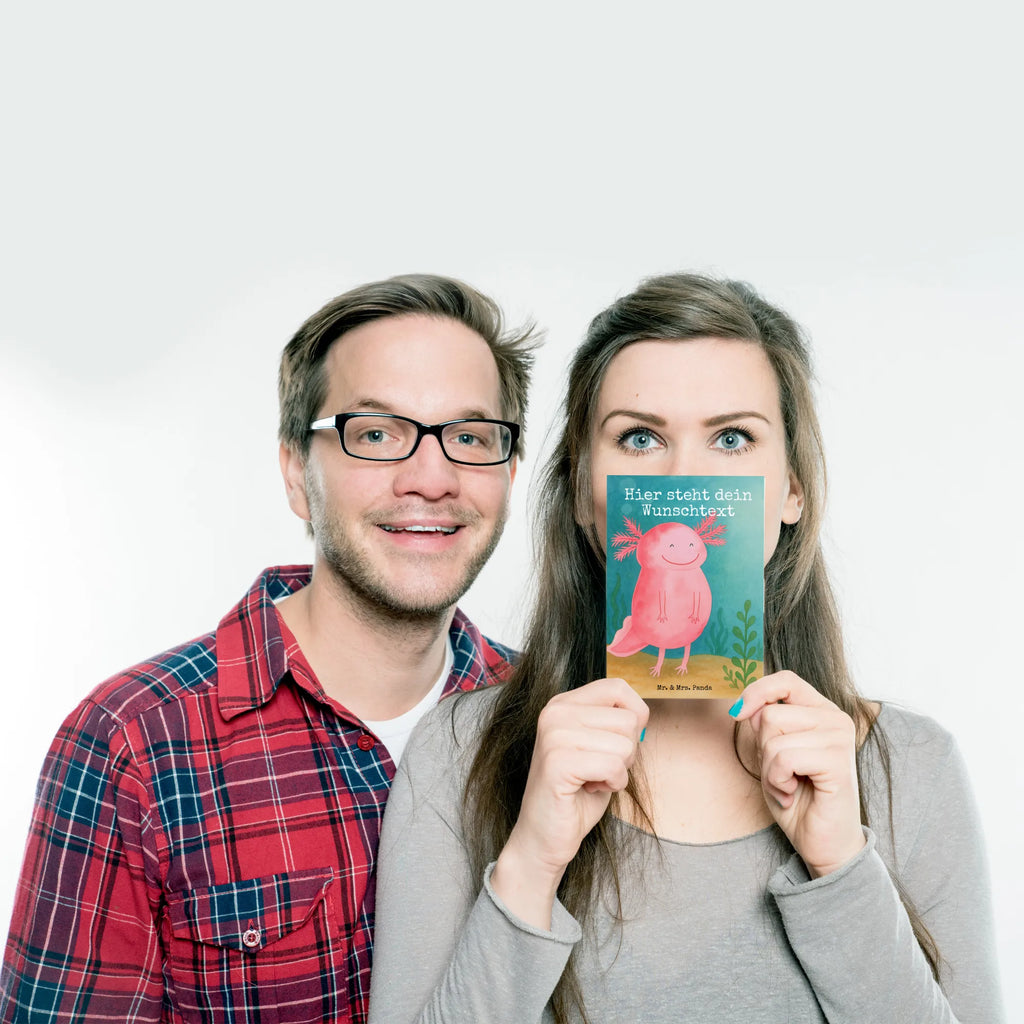 Personalised postcard axolotl Happy Design Karte mit Wunschtext, Ansichtskarte mit Namen, Geschenkkarte mit Wunschtext, Postkarte mit Namen, Grußkarte mit Namen, Postkarte bedrucken, Karte mit Namen, Postkarte personalisierbar, Einladung mit Namen, Ansichtskarte mit Wunschtext, Postkarte mit Wunschtext, Einladung mit Wunschtext, Grußkarte mit Wunschtext, Geschenkkarte mit Namen, Axolotl, Molch, Lurch, gute Laune, Axolot, Motivation, Lurche, Schwanzlurch