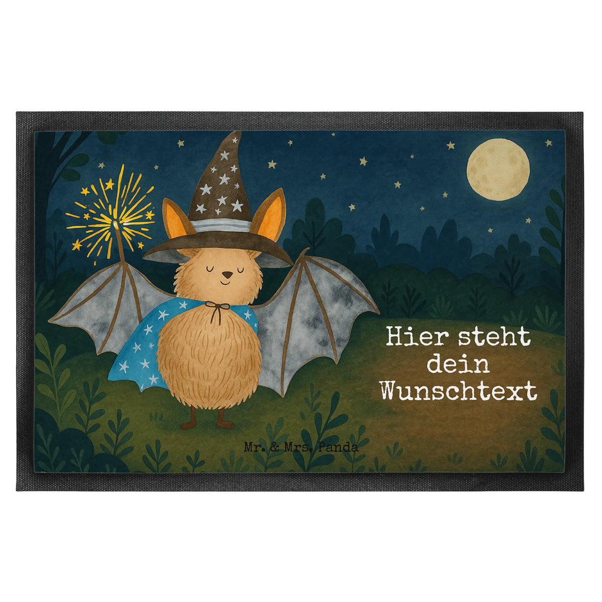 Personalized doormat bat wizard Design card, gift ideas, gifts, small animals, cute, cute animal motives, hand drawn, funny sayings, good mood, special gifts, animal lover, get in, women, sorcerers, magicians, Bats