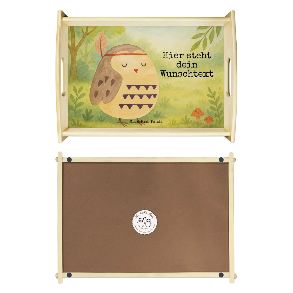 Personalisiertes Serviertablett Eule Federschmuck Design Personalisiertes Tablett, Personalisiertes Küchentablett, Tablett mit Namen, Serviertablett mit Namen, Personalisiertes Serviertablett, Personalisiertes Dekotablett, Personalisiertes Holztablett, Personalisiertes Frühstückstablett, Eule, Federschmuck, Das Leben ist ein Abenteuer, Eule Deko, Dekoration, Owl, Reisespruch