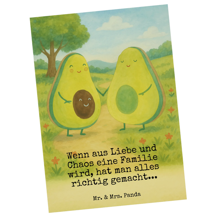 Postkarte Avocado Pärchen Design