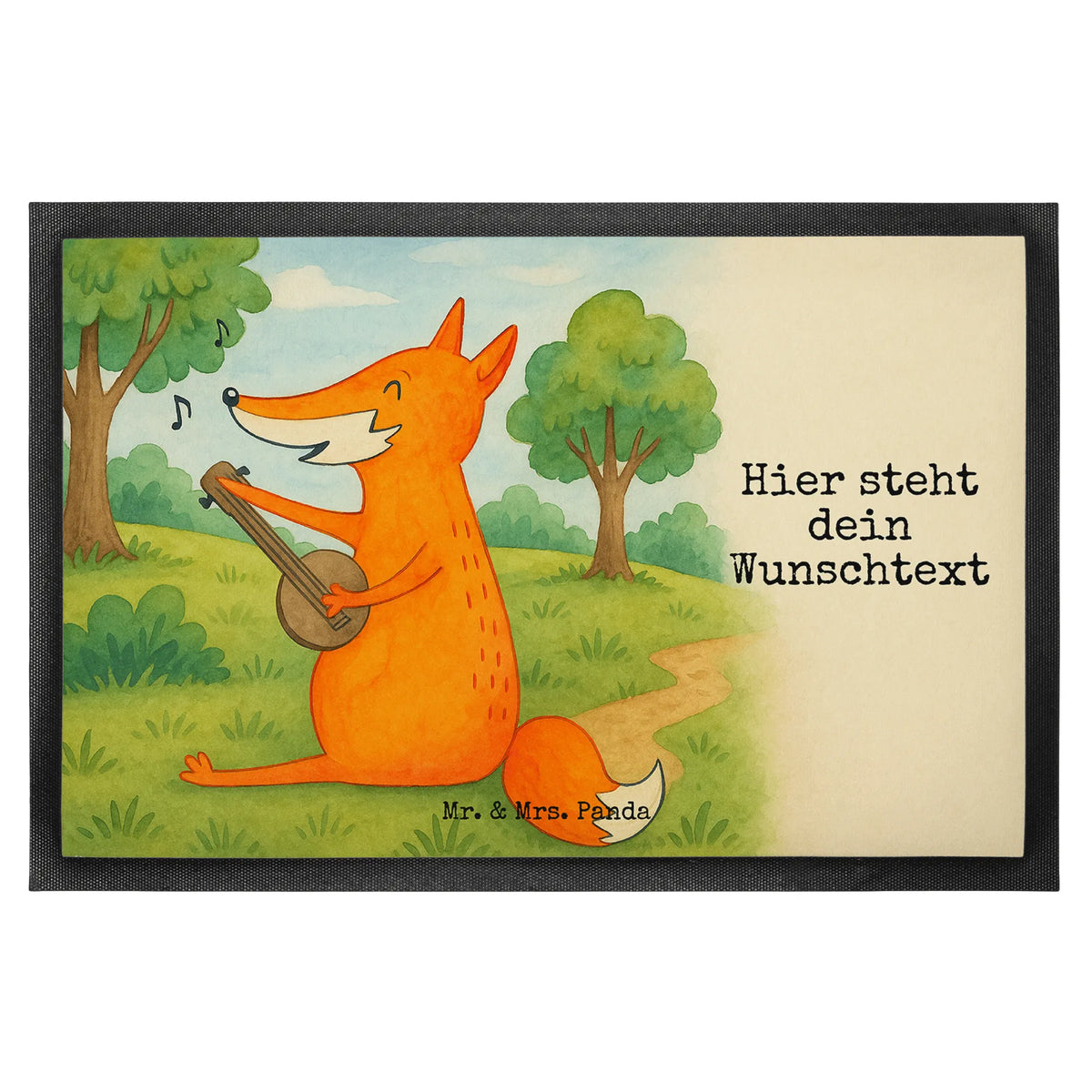 Personalized doormat Fox guitar Design animal lover, foxes, forest wildlife, clever as a fox, singer, musician, music saying, gift musician, guitar