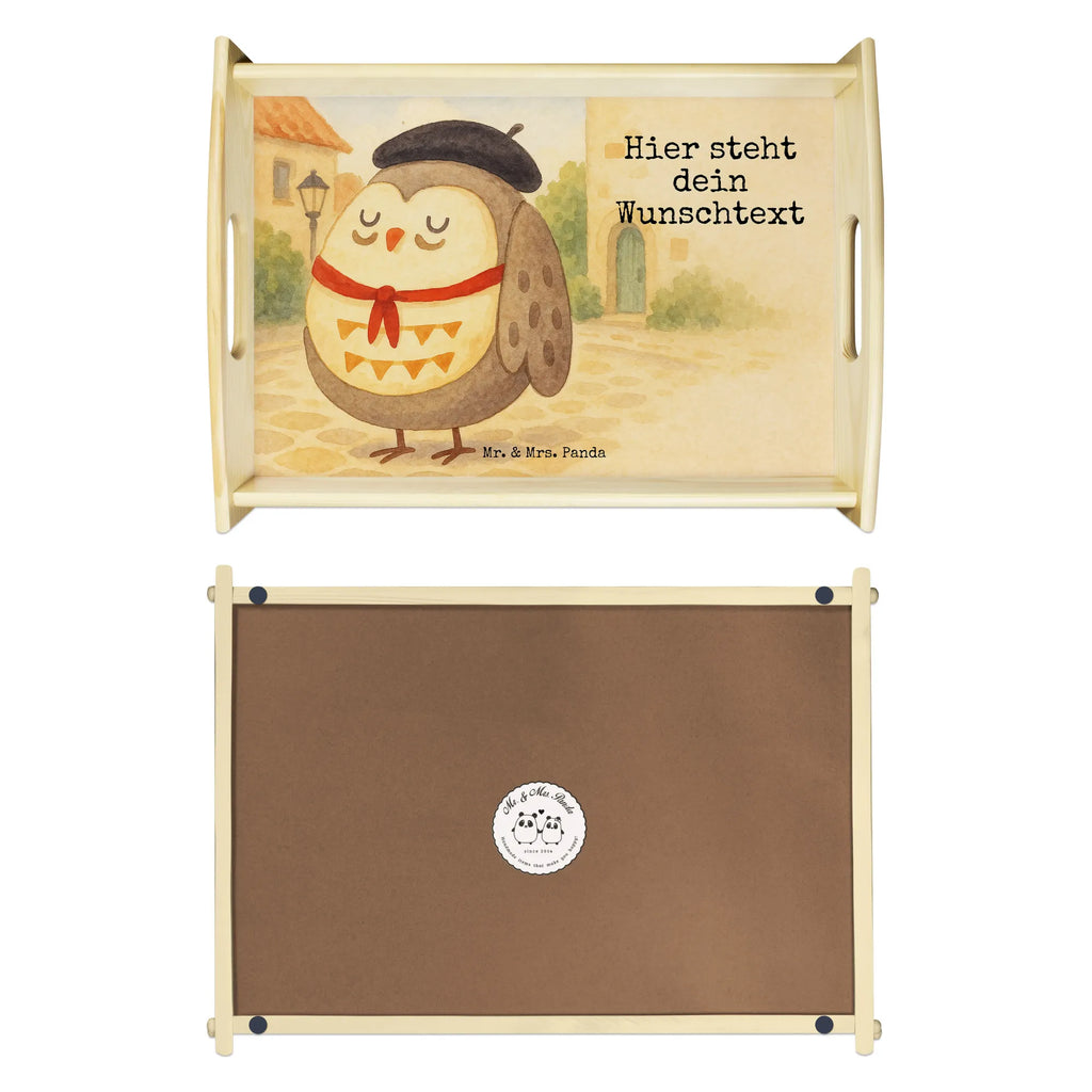 Personalisiertes Serviertablett Eule Frankreich Design Personalisiertes Tablett, Personalisiertes Serviertablett, Personalisiertes Dekotablett, Personalisiertes Frühstückstablett, Personalisiertes Holztablett, Serviertablett mit Namen, Tablett mit Namen, Personalisiertes Küchentablett, Eule, Spruch schön, Eulen, Eule Deko, das Leben ist schön, Spruch Französisch, Owl, Frankreich, La vie est belle, hibou