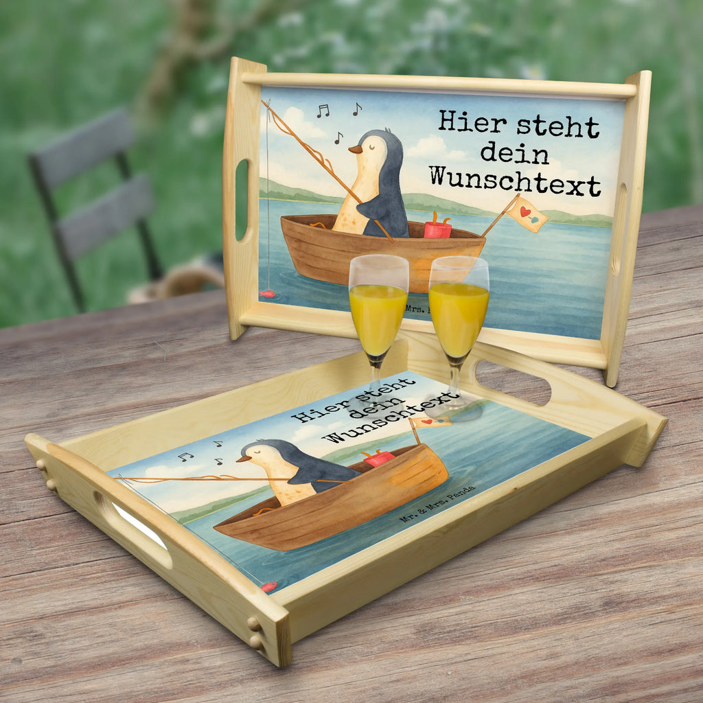 Personalised serving tray Penguin fishing boat Design Personalisiertes Holztablett, Tablett mit Namen, Serviertablett mit Namen, Personalisiertes Dekotablett, Personalisiertes Frühstückstablett, Personalisiertes Küchentablett, Personalisiertes Serviertablett, Personalisiertes Tablett, Pinguin, Angelboot, Leben, Neuanfang, Lebenslust, Boot, Geschenkidee Liebeskummer, Scheidung, Trennung, Neustart, Motivation, genießen, Pinguine, Angeln