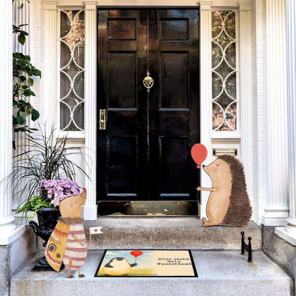 Personalisierte Fußmatte Pinguin Luftballon Design Haustürmatte personalisiert, Wunschnamen, Personalisierte Fußmatte, Türvorleger personalisiert, Personalisieruung, Türvorleger mit Namen, Personalisiert, Fußmatte mit Namen, Namensfussmatte, Fußmatte bedrucken, Bedrucken, Pinguin, Glück, Geschenk Freundin, Motivation, neues Leben, Luftballon, Geschenkidee, Tagträume, Pinguine, Neustart, beste Freundin, Lebenslust, Liebe