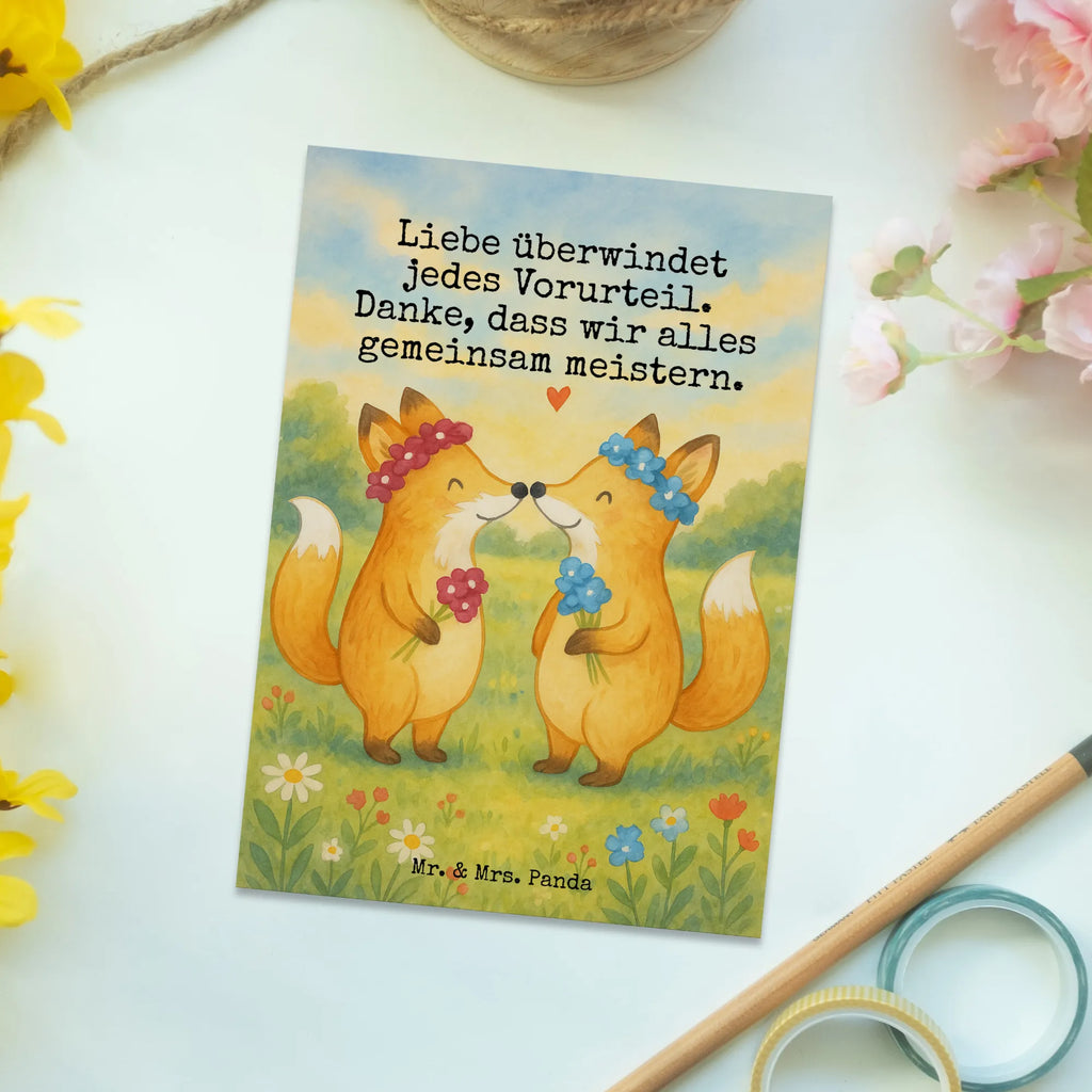 Postkarte Füchse Lesbian Pride Design Postkarte, Karte, Geschenkkarte, Grußkarte, Einladung, Ansichtskarte, Geburtstagskarte, Einladungskarte, Dankeskarte, Ansichtskarten, Einladung Geburtstag, Einladungskarten Geburtstag, Hochzeit, Hochzeitsgeschenk, Ehe, Hochzeitsfeier, Trauung, Trauungsgeschenk, Hochzeitskarte, Verlobungsfeier, Verlobungsgeschenk, Hochzeitsgeschenkideen, Hochzeitsgeschenke für Brautpaar