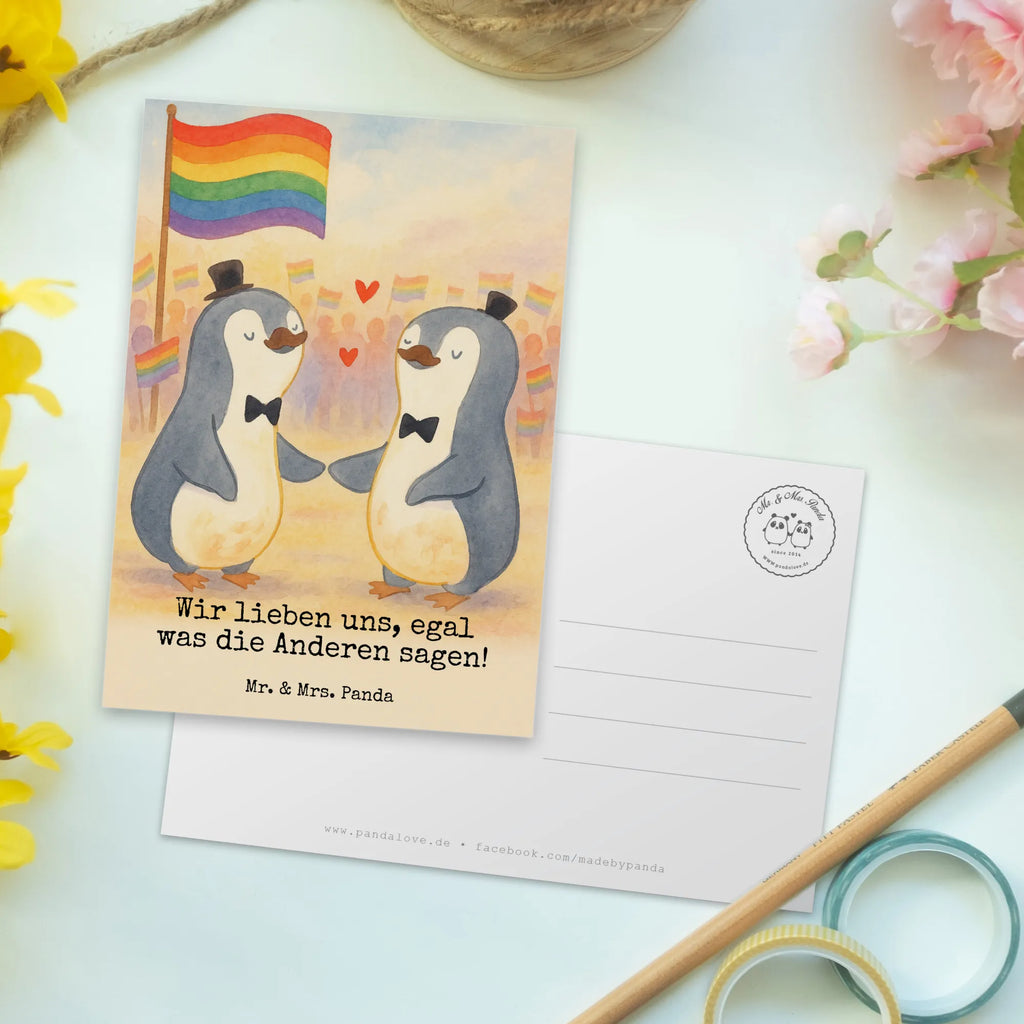 Postkarte Pinguine Gay Pride Design Postkarte, Karte, Geschenkkarte, Grußkarte, Einladung, Ansichtskarte, Geburtstagskarte, Einladungskarte, Dankeskarte, Ansichtskarten, Einladung Geburtstag, Einladungskarten Geburtstag, Hochzeit, Hochzeitsgeschenk, Ehe, Hochzeitsfeier, Trauung, Trauungsgeschenk, Hochzeitskarte, Verlobungsfeier, Verlobungsgeschenk, Hochzeitsgeschenkideen, Hochzeitsgeschenke für Brautpaar