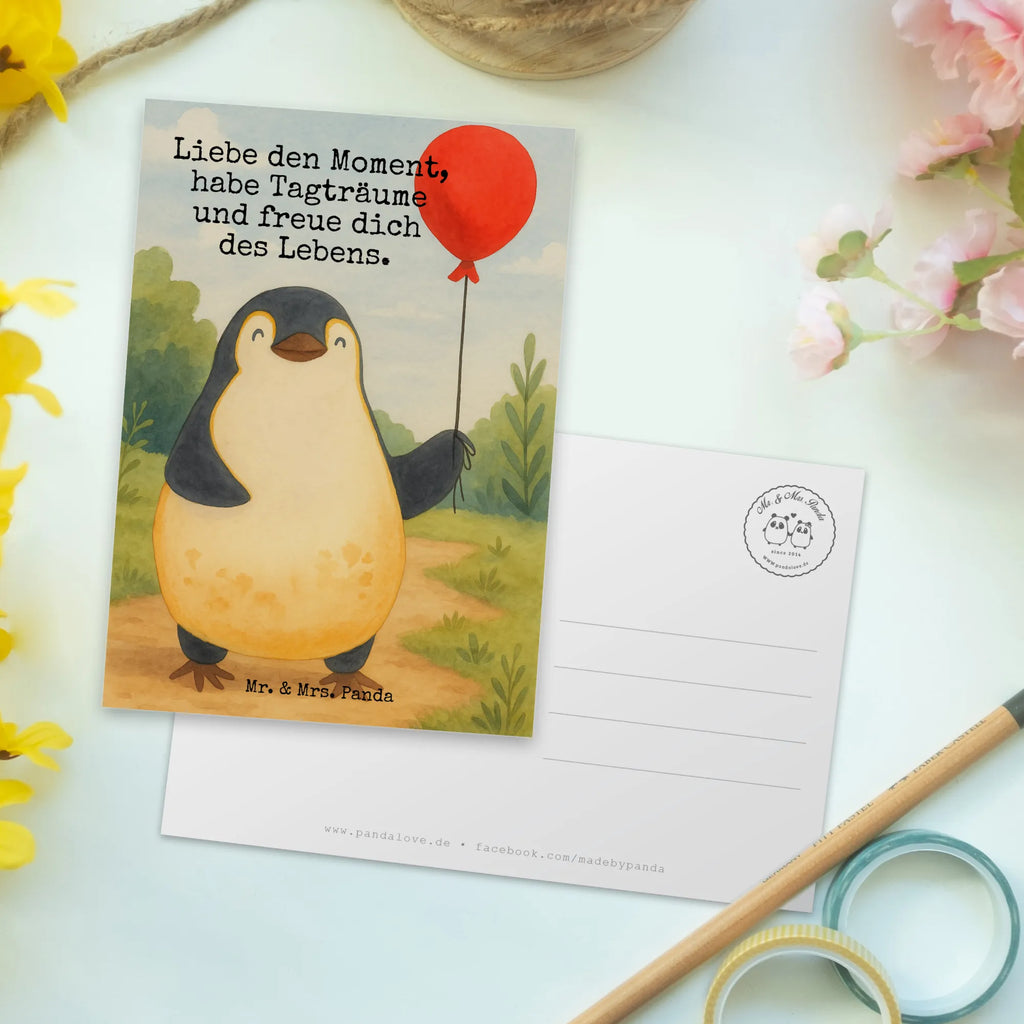 Postkarte Pinguin Luftballon Design Motivkarte, einzelkarte, Postkarte, bildkarte, Designkarte, Kunstkarten, Ansichtskarte, Fotokarte, Postkarten, Ansichtskarten, spruchkarte, Grußkarte, kunstkarte, Pinguin, Liebe, Luftballon, Neues Leben, Neustart, Geschenkidee, Glück, Geschenk Freundin, Beste Freundin, Motivation, Tagträume, Lebenslust, Pinguine