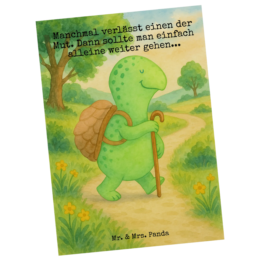 Postcard tortoise walker Design Postkarte, Karte, Geschenkkarte, Grußkarte, Einladung, Ansichtskarte, Geburtstagskarte, Einladungskarte, Dankeskarte, Ansichtskarten, Einladung Geburtstag, Einladungskarten Geburtstag, Schildkröte, Schildkröten, Motivation, Motivationsspruch, Motivationssprüche, Neuanfang