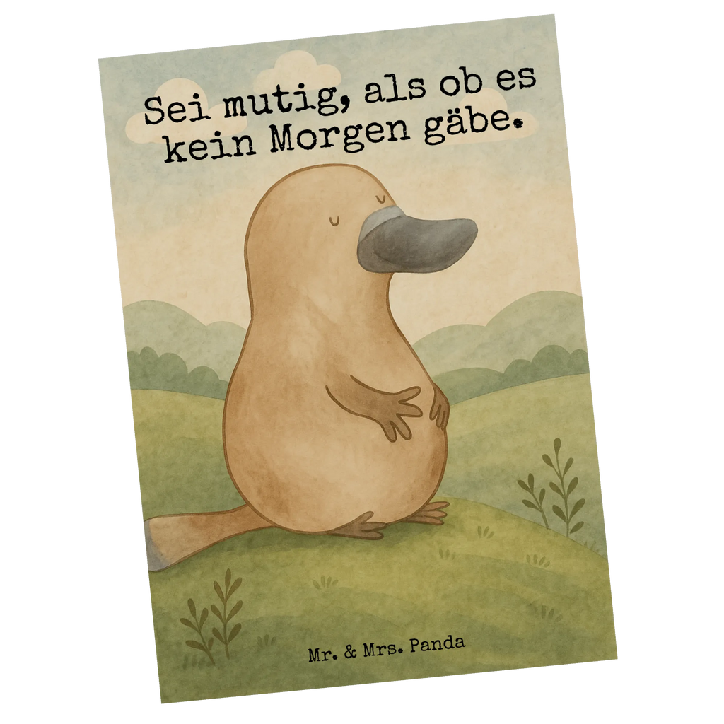 Postkarte Schnabeltier Mut Design Postkarte, Karte, Geschenkkarte, Grußkarte, Einladung, Ansichtskarte, Geburtstagskarte, Einladungskarte, Dankeskarte, Ansichtskarten, Einladung Geburtstag, Einladungskarten Geburtstag, Meerestiere, Meer, Urlaub, Schnabeltier, Mut, mutig, Lebensweisheit, Schnabeltiere, Motivation, Training, Büro, Arbeit, Neuanfang, Neustart, Weltreise, Raodtrip