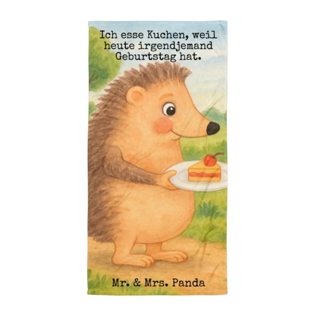 XL Badehandtuch Igel Kuchenstück Design Handtuch, Badetuch, Duschtuch, Strandtuch, Saunatuch, Tiermotive, Gute Laune, lustige Sprüche, Tiere, Igel, Essen Spruch, Kuchen, Backen Geschenk, Kuchen backen, Einladung Party, Geburtstagskuchen, Torte