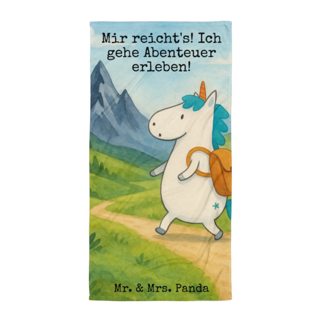 XL Badehandtuch Einhorn Bergsteiger Design Handtuch, Badetuch, Duschtuch, Strandtuch, Saunatuch, Einhorn, Einhörner, Einhorn Deko, Unicorn, Bergsteiger, Abenteuer, Berge, Abenteurer, Weltenbummler, Weltreise, Reisen, Urlaub, Entdecker