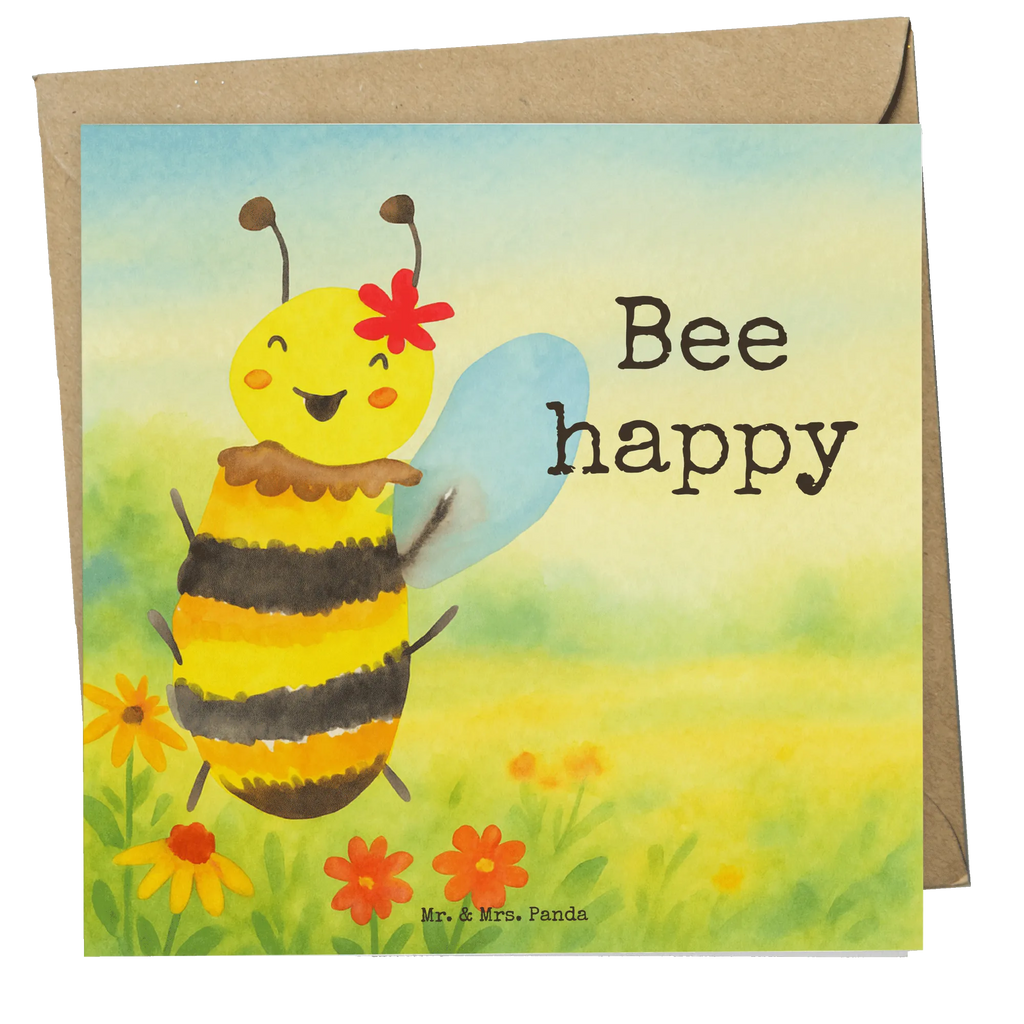 Deluxe Card bee happy Design Karte, Grußkarte, Klappkarte, Einladungskarte, Glückwunschkarte, Hochzeitskarte, Geburtstagskarte, Hochwertige Grußkarte, Hochwertige Klappkarte, Biene, Wespe, Hummel