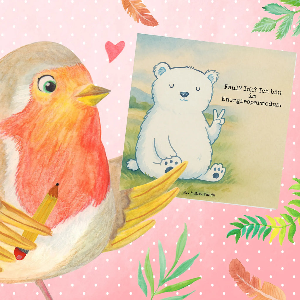 Deluxe Karte Eisbär Faul Design Karte, Grußkarte, Klappkarte, Einladungskarte, Glückwunschkarte, Hochzeitskarte, Geburtstagskarte, Hochwertige Grußkarte, Hochwertige Klappkarte, Bär, Teddy, Teddybär, Eisbär, Nordpol, Faul, Entspannen, Relaxen, Büro, Arbeit, Bürojob, Arbeitsplatz, Homeoffice