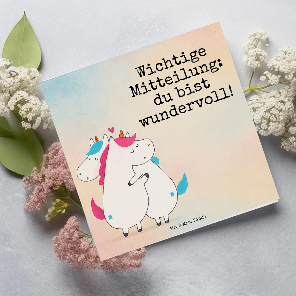 Deluxe Card unicorn communication Design Karte, Grußkarte, Klappkarte, Einladungskarte, Glückwunschkarte, Hochzeitskarte, Geburtstagskarte, Hochwertige Grußkarte, Hochwertige Klappkarte, Einhorn, Einhörner, Einhorn Deko, Unicorn, Valentinstag, Valentine, Liebe, Geschenk, Partner, Ehe, lustig, witzig, Spruch