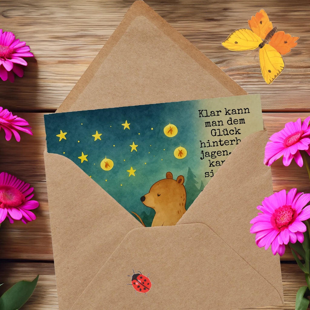 Deluxe Karte Bär & Marienkäfer Lagerfeuer Design Karte, Grußkarte, Klappkarte, Einladungskarte, Glückwunschkarte, Hochzeitskarte, Geburtstagskarte, Hochwertige Grußkarte, Hochwertige Klappkarte, Bär, Teddy, Teddybär, Lagerfeuer