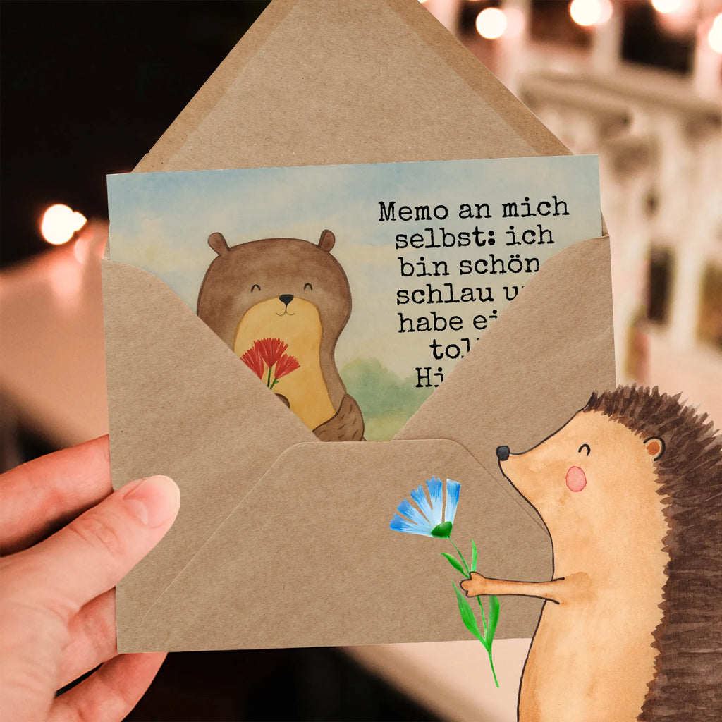 Deluxe Karte Otter Blumenstrauß Design Karte, Grußkarte, Klappkarte, Einladungskarte, Glückwunschkarte, Hochzeitskarte, Geburtstagskarte, Hochwertige Grußkarte, Hochwertige Klappkarte, Otter, Fischotter, Seeotter, Otter Seeotter See Otter