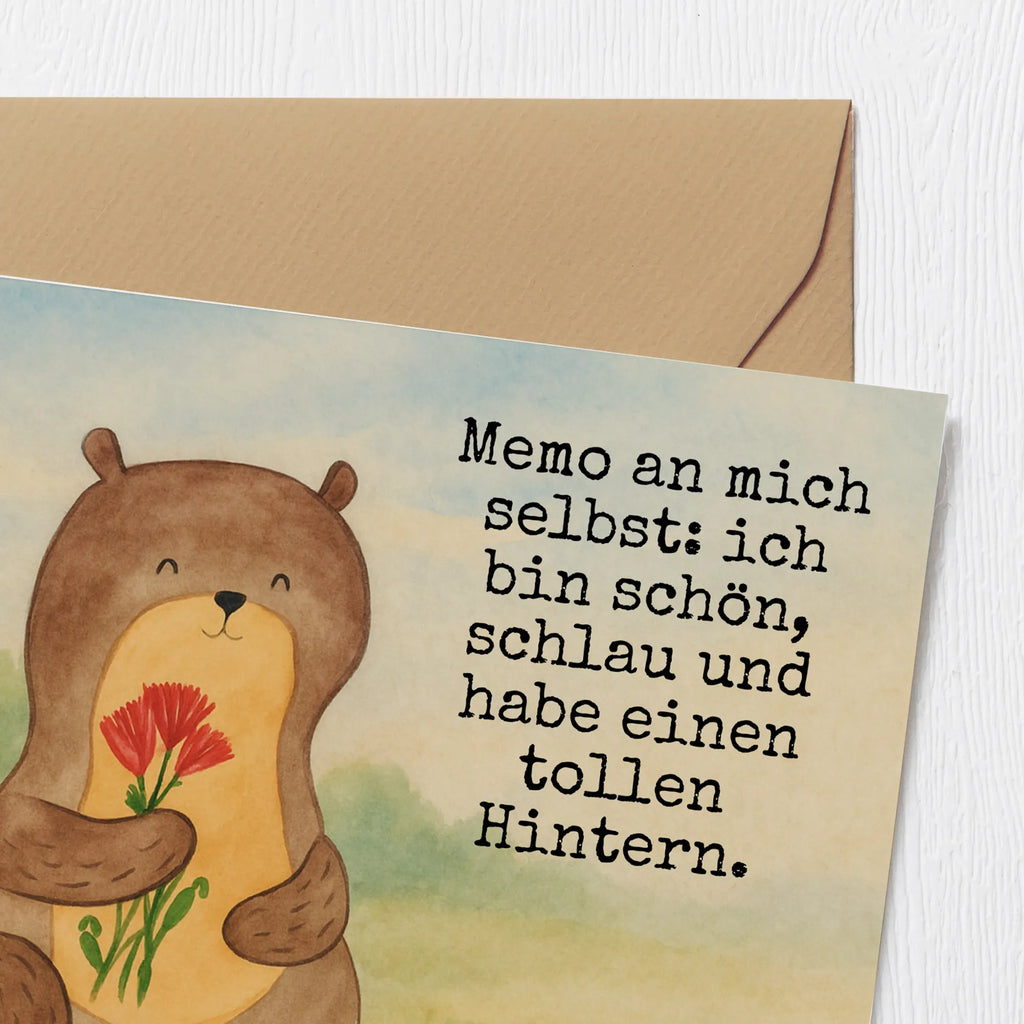 Deluxe Karte Otter Blumenstrauß Design Karte, Grußkarte, Klappkarte, Einladungskarte, Glückwunschkarte, Hochzeitskarte, Geburtstagskarte, Hochwertige Grußkarte, Hochwertige Klappkarte, Otter, Fischotter, Seeotter, Otter Seeotter See Otter